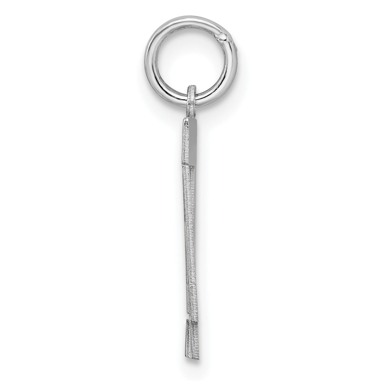 Sterling Silver Rhodium-plated Small Satin Number 44 Charm Secondary image
