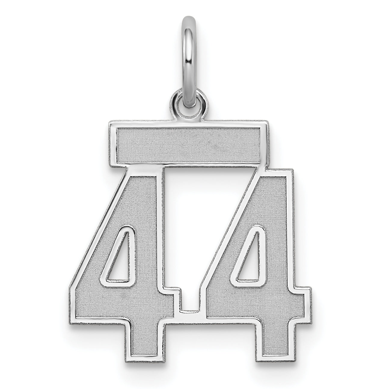 Sterling Silver/Rhodium-plated Satin Number 44 Charm Main image