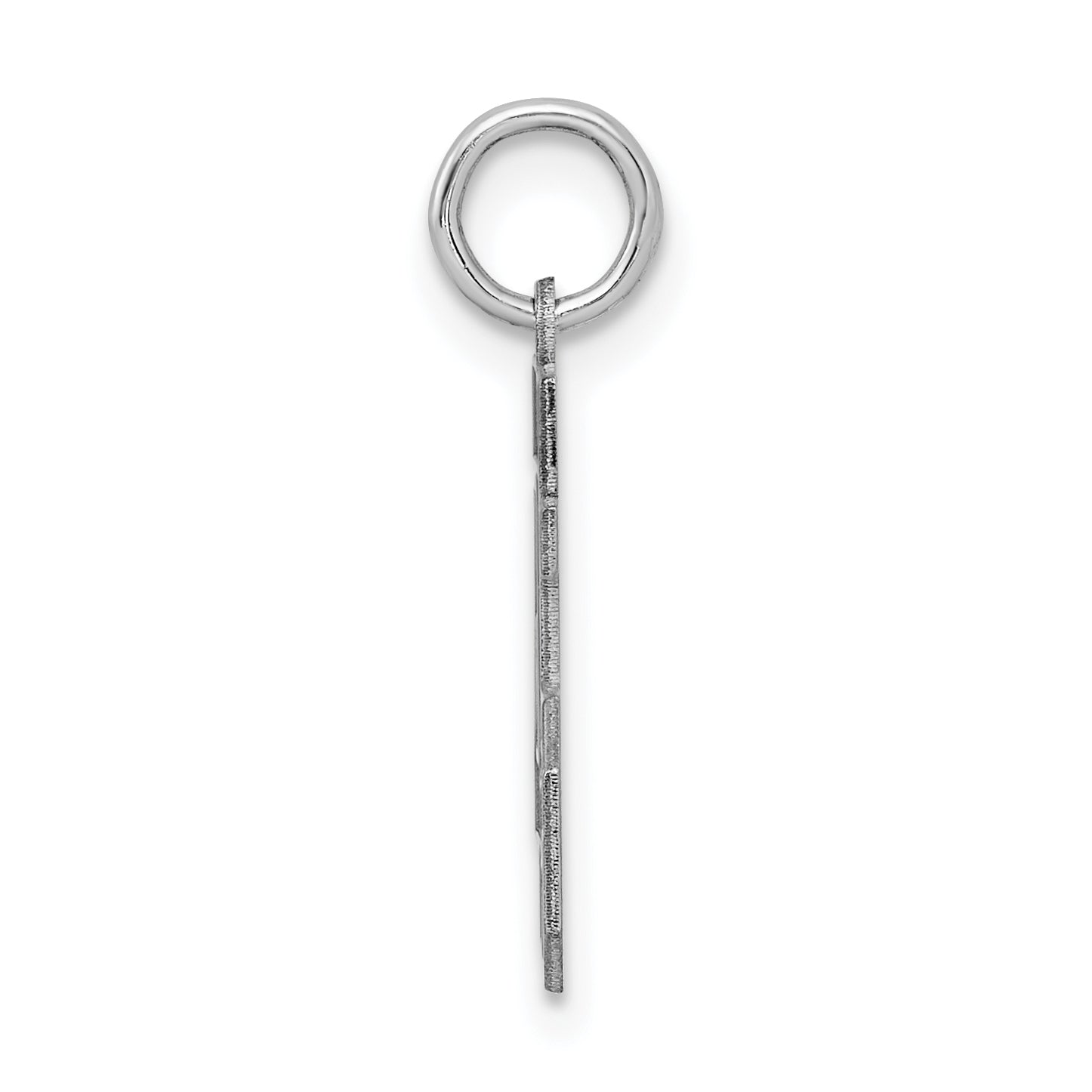 Sterling Silver Rhodium-plated Small Satin Number 45 Charm Secondary image