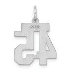 Sterling Silver Rhodium-plated Small Satin Number 45 Charm