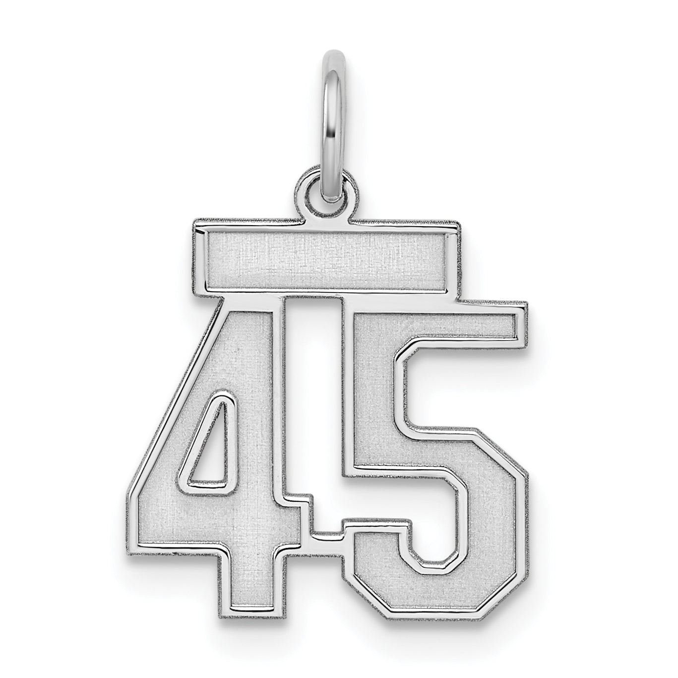 Sterling Silver/Rhodium-plated Satin Number 45 Charm Main image