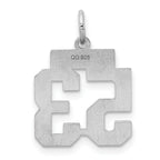 Sterling Silver Rhodium-plated Small Satin Number 53 Charm