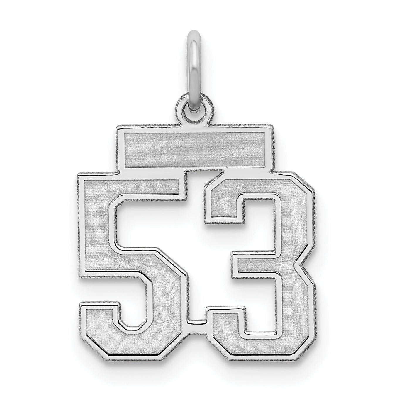 Sterling Silver/Rhodium-plated Satin Number 53 Charm Main image
