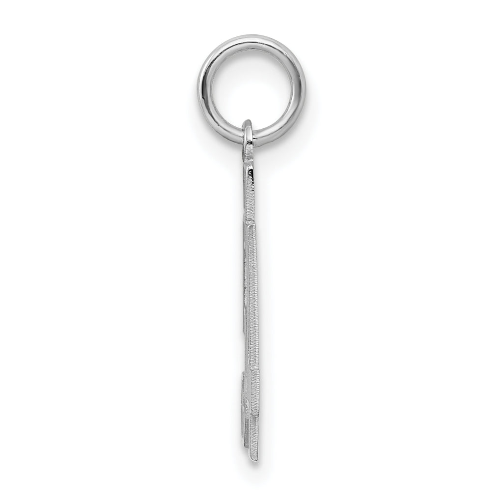 Sterling Silver Rhodium-plated Small Satin Number 54 Charm