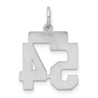 Sterling Silver Rhodium-plated Small Satin Number 54 Charm