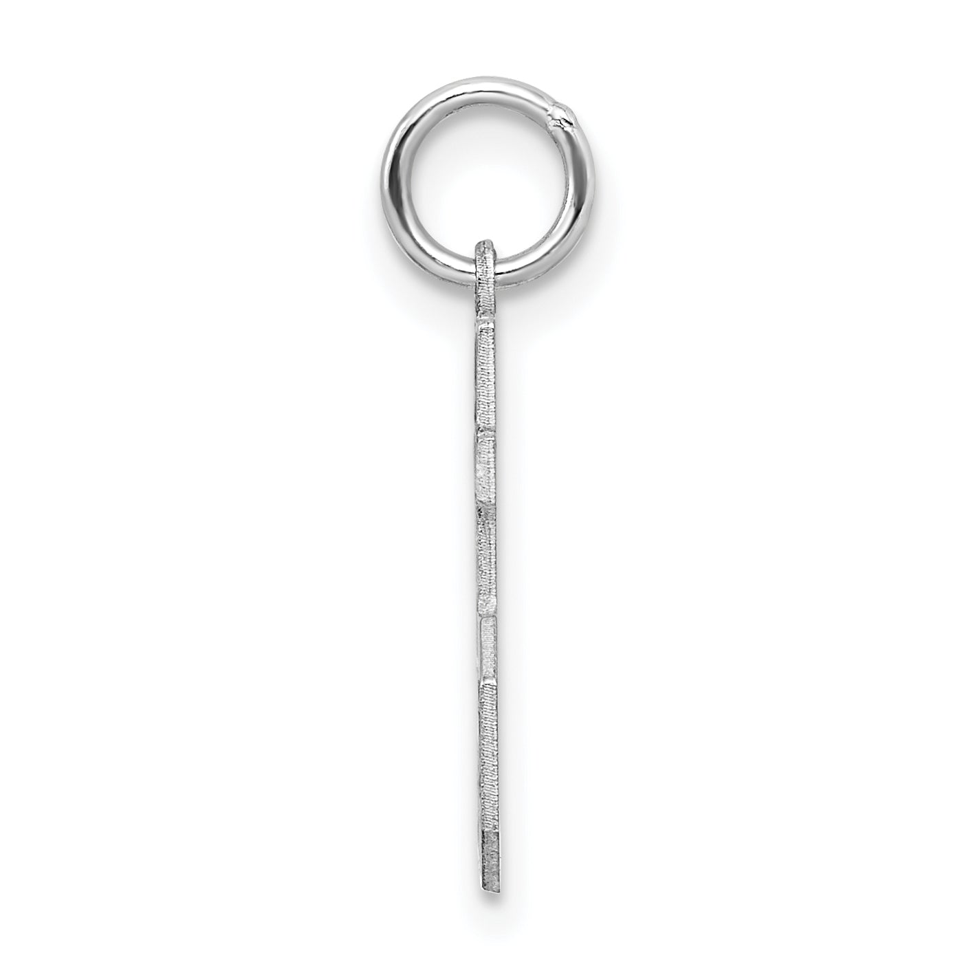 Sterling Silver Rhodium-plated Small Satin Number 55 Charm Secondary image