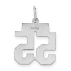 Sterling Silver Rhodium-plated Small Satin Number 55 Charm