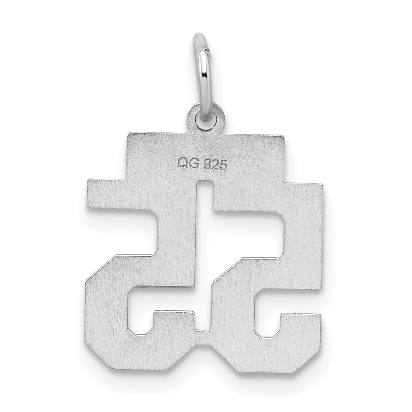 Sterling Silver Rhodium-plated Small Satin Number 55 Charm