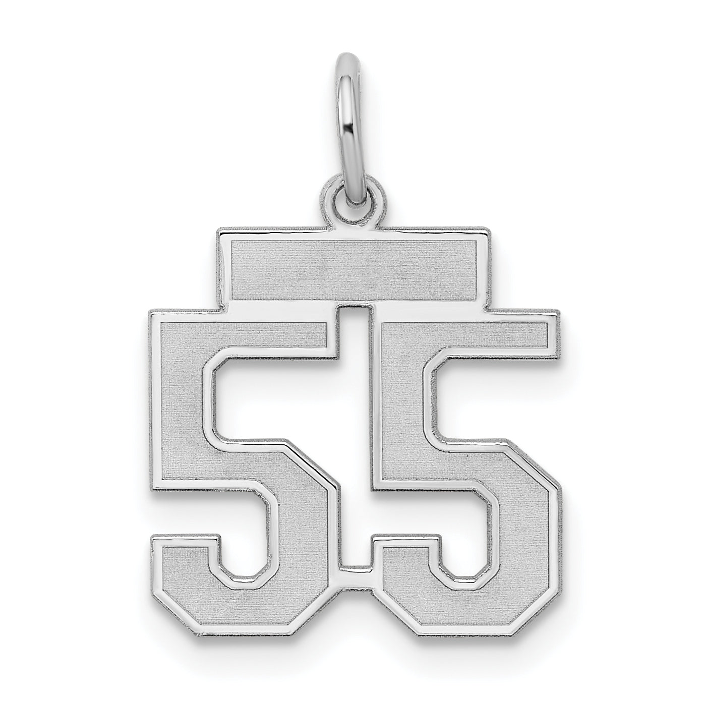 Sterling Silver/Rhodium-plated Satin Number 55 Charm Main image