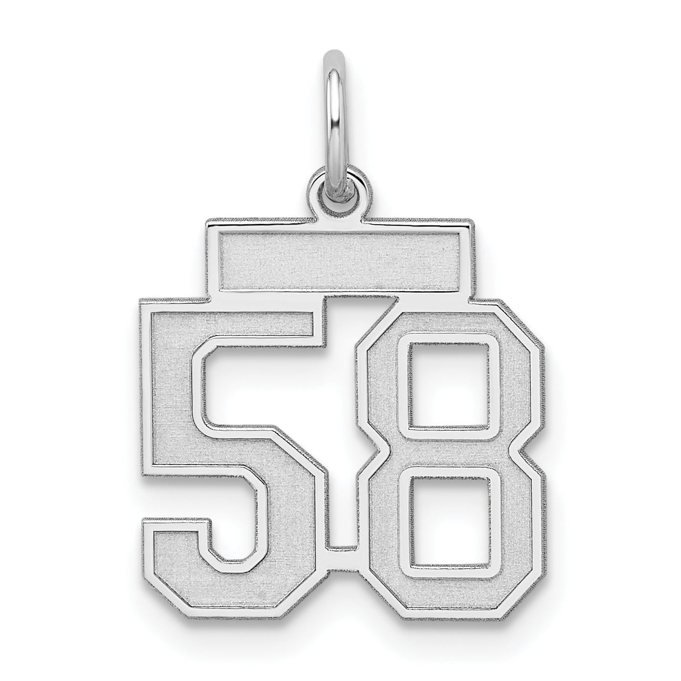 Sterling Silver/Rhodium-plated Satin Number 58 Charm Main image