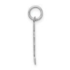 Sterling Silver Rhodium-plated Small Satin Number 62 Charm