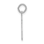 Sterling Silver Rhodium-plated Small Satin Number 65 Charm