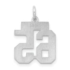Sterling Silver Rhodium-plated Small Satin Number 65 Charm