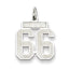 Sterling Silver/Rhodium-plated Satin Number 66 Charm