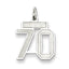 Sterling Silver/Rhodium-plated Satin Number 70 Charm