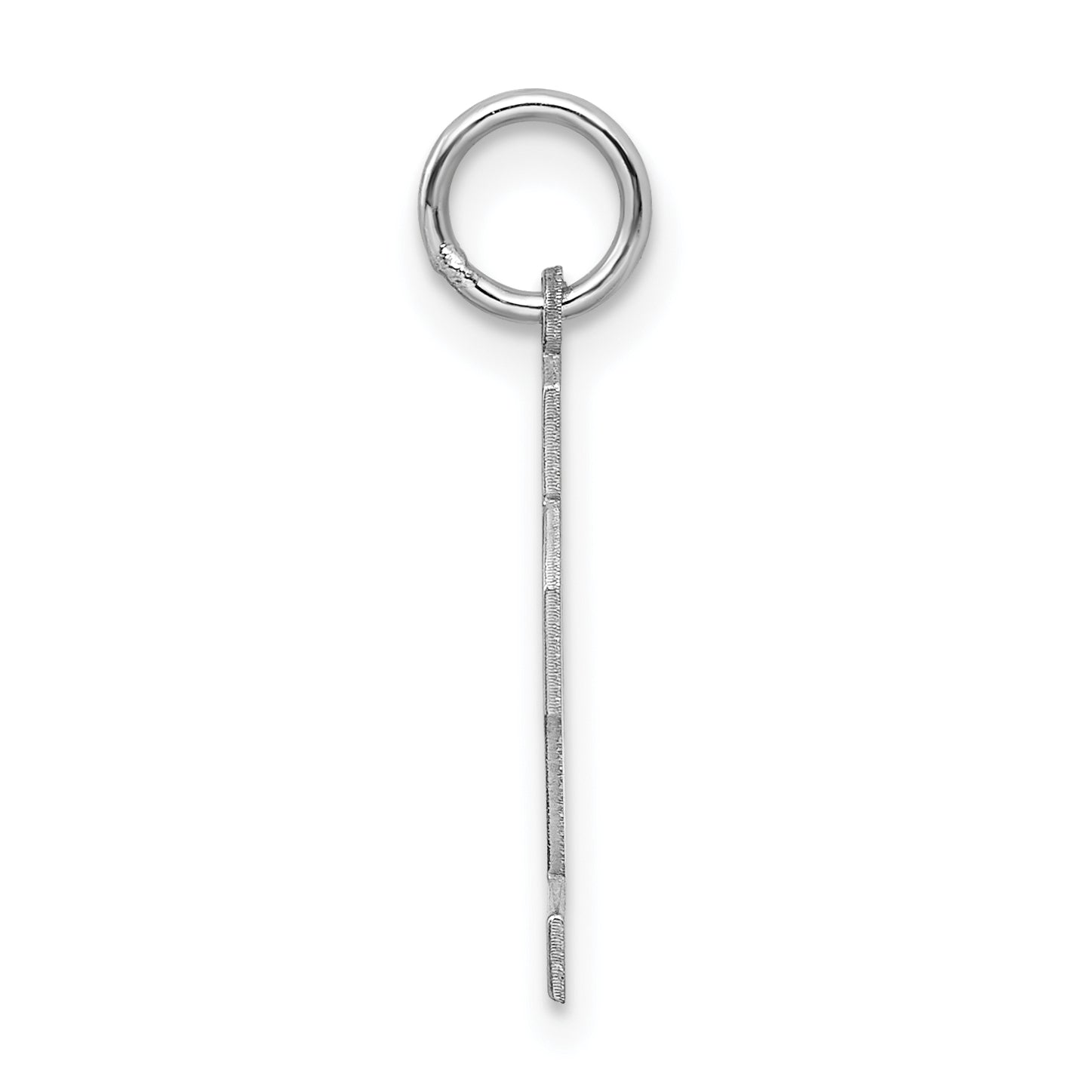 Sterling Silver Rhodium-plated Small Satin Number 72 Charm Secondary image