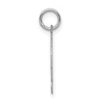 Sterling Silver Rhodium-plated Small Satin Number 72 Charm