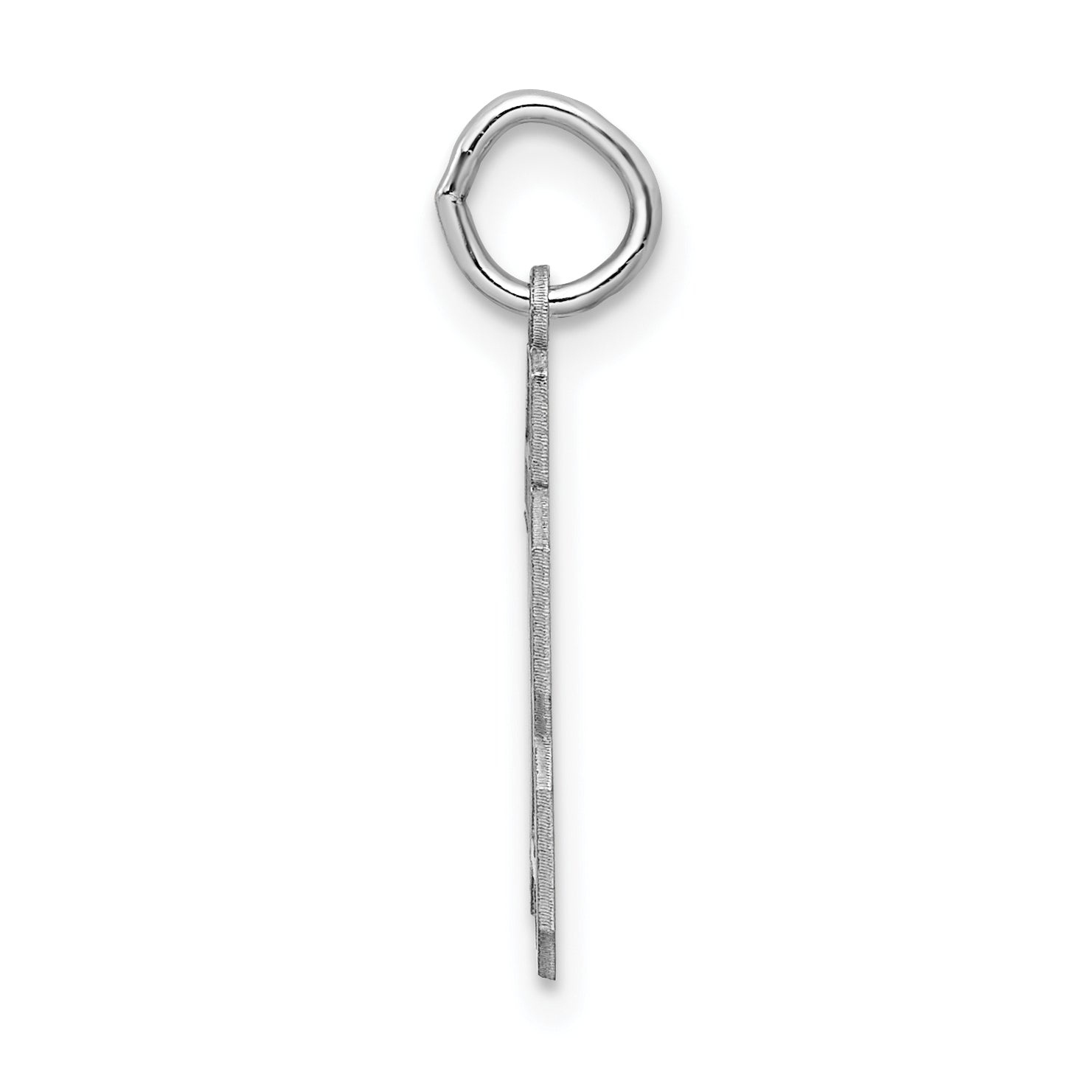 Sterling Silver Rhodium-plated Small Satin Number 73 Charm Secondary image