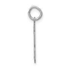 Sterling Silver Rhodium-plated Small Satin Number 73 Charm
