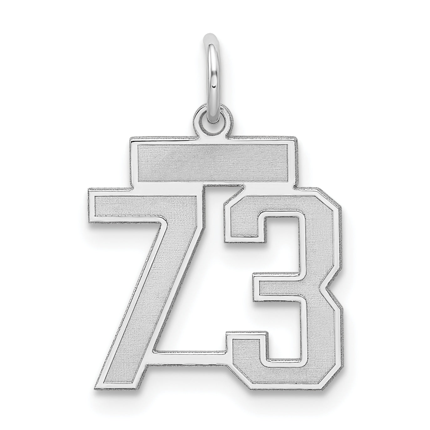 Sterling Silver/Rhodium-plated Satin Number 73 Charm Main image