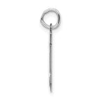 Sterling Silver Rhodium-plated Small Satin Number 74 Charm