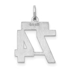 Sterling Silver Rhodium-plated Small Satin Number 74 Charm