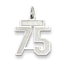 Sterling Silver/Rhodium-plated Satin Number 75 Charm