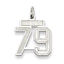 Sterling Silver/Rhodium-plated Satin Number 79 Charm