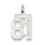 Sterling Silver/Rhodium-plated Satin Number 81 Charm