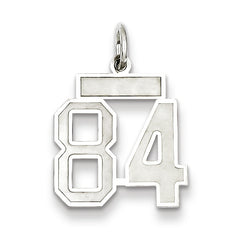 Sterling Silver/Rhodium-plated Satin Number 84 Charm