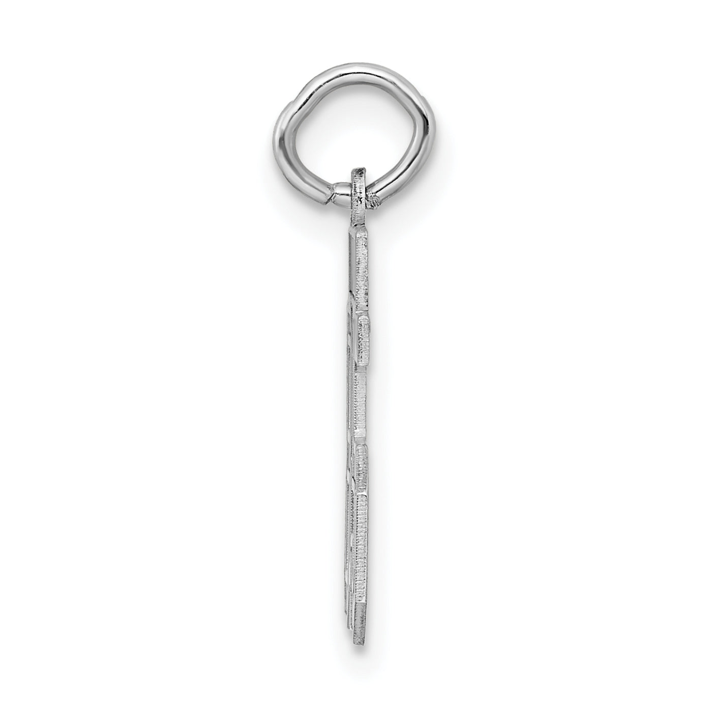 Sterling Silver Rhodium-plated Small Satin Number 85 Charm