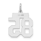 Sterling Silver Rhodium-plated Small Satin Number 85 Charm