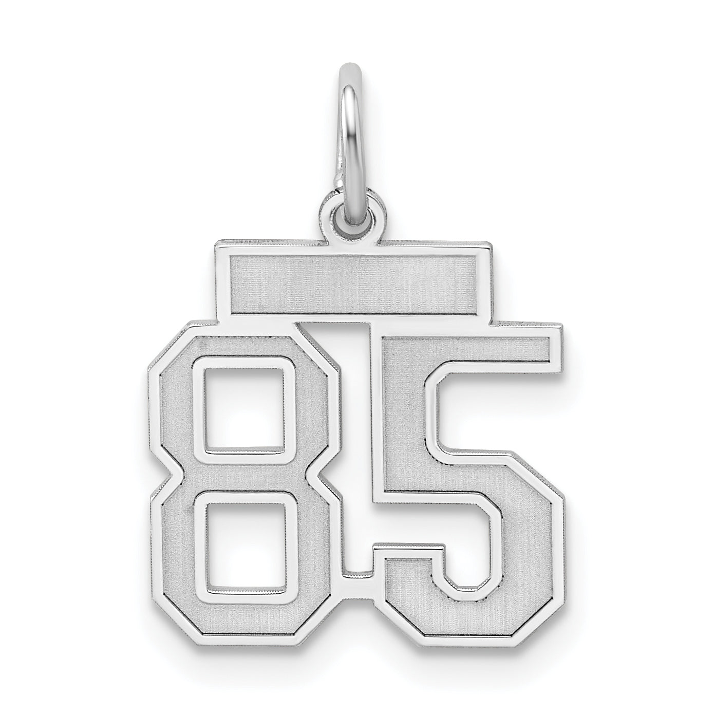 Sterling Silver/Rhodium-plated Satin Number 85 Charm Main image