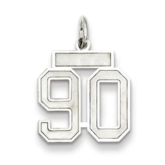 Sterling Silver/Rhodium-plated Satin Number 90 Charm