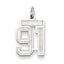 Sterling Silver/Rhodium-plated Satin Number 91 Charm