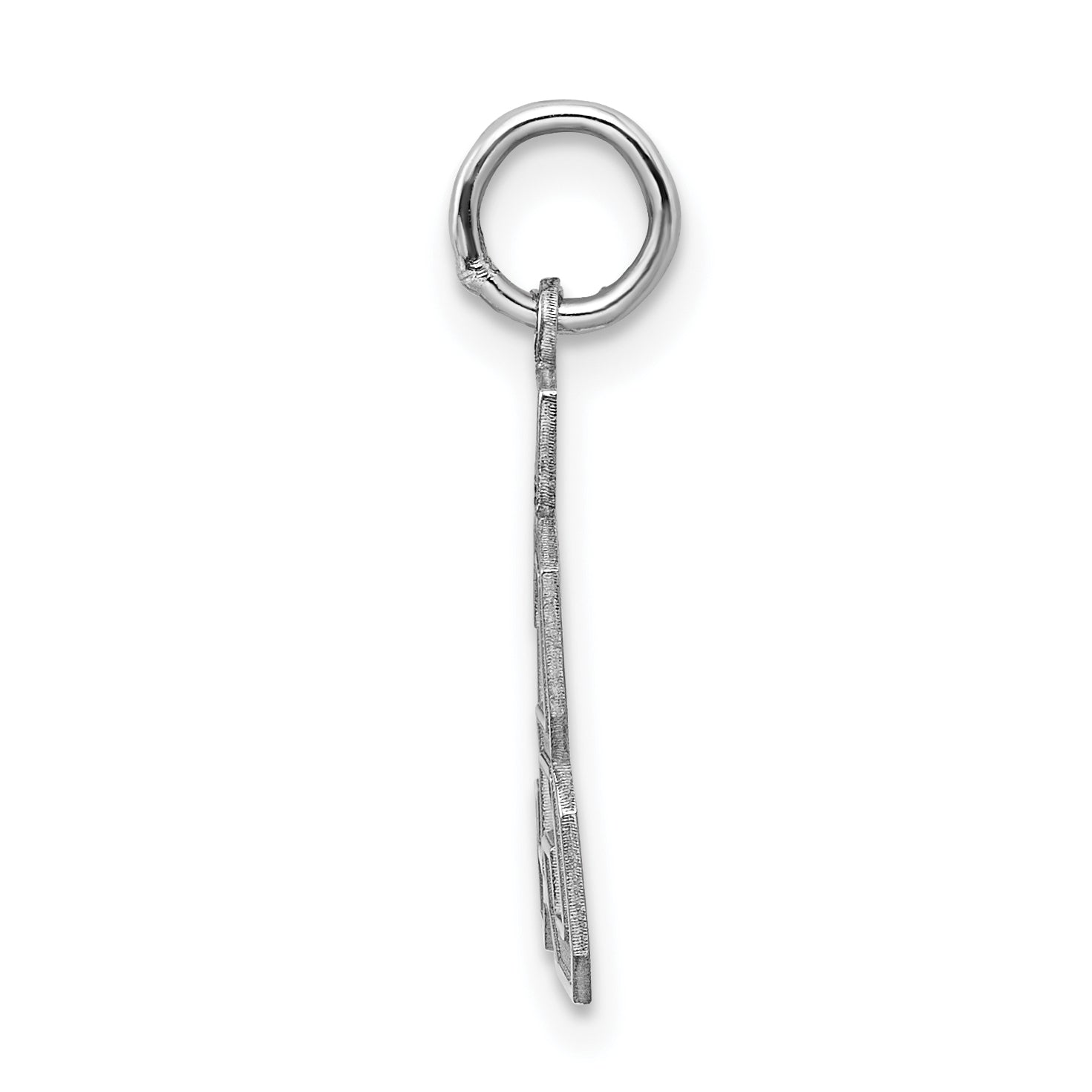 Sterling Silver Rhodium-plated Small Satin Number 93 Charm Secondary image