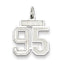 Sterling Silver/Rhodium-plated Satin Number 95 Charm
