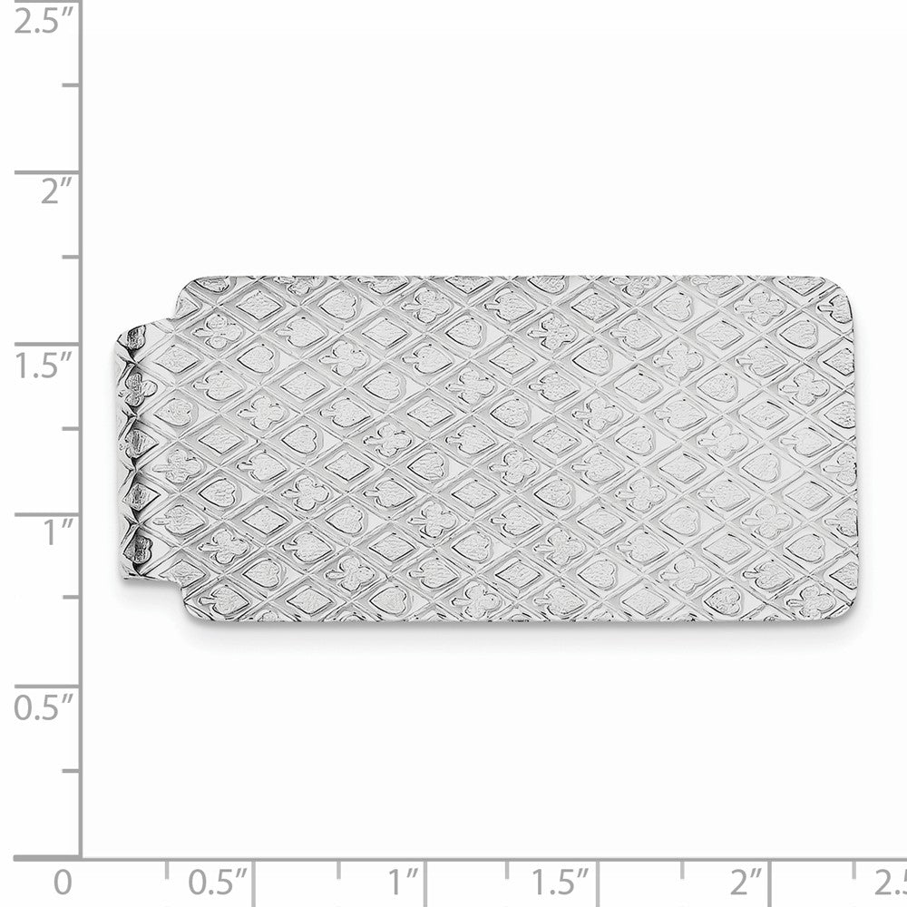 Sterling Silver Rhodium-Plated Men's Money Clip with Polished Finish Secondary image