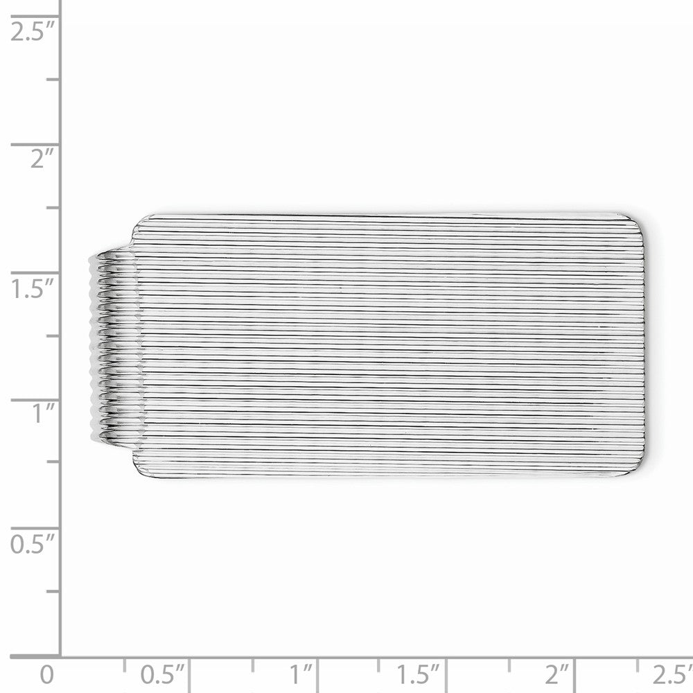 Sophia Jewelers Mens Polished Rhodium-Plated Sterling Silver Money Clip Secondary image