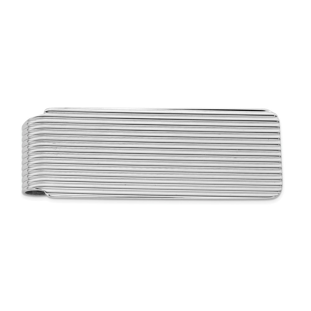 Sophia Jewelers Men's Sterling Silver 925 Rhodium-Plated Polished Money Clip