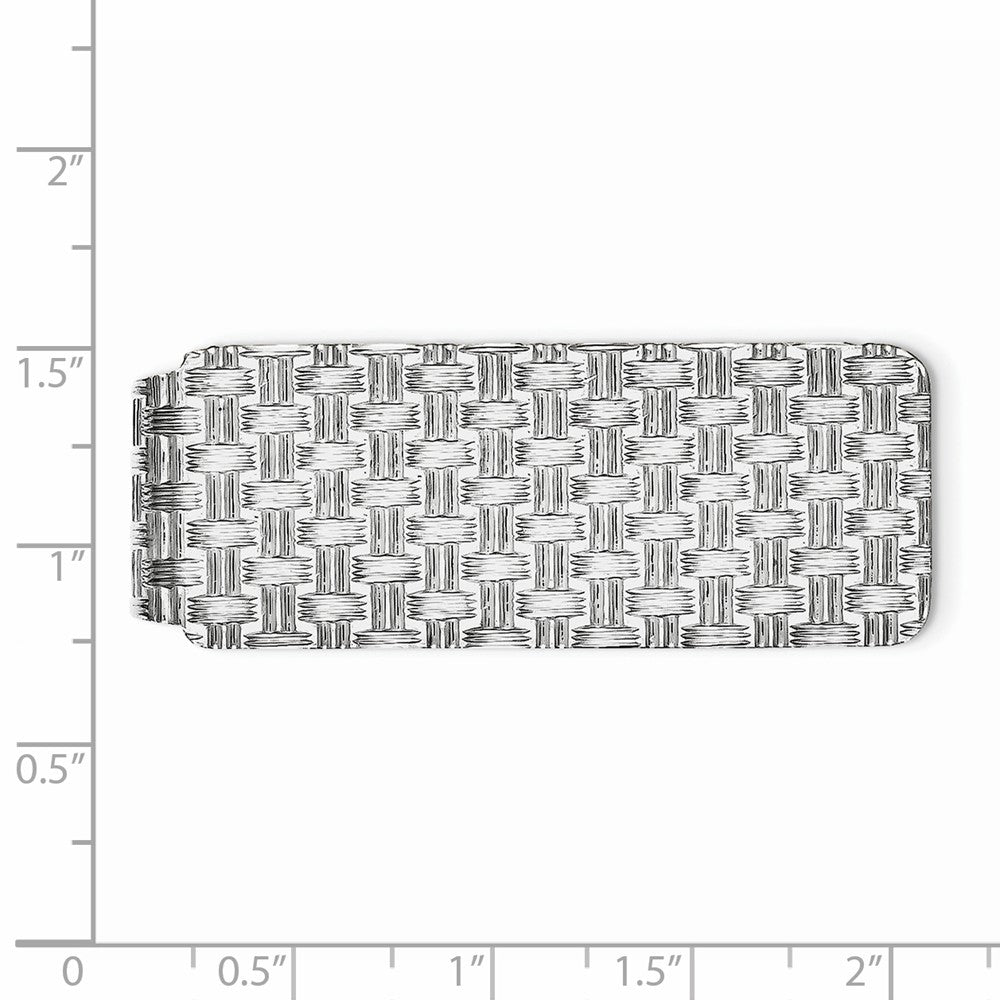 Sterling Silver 925 Men's Polished Money Clip with Rhodium Finish Secondary image
