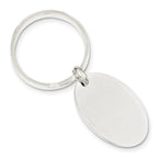 Sterling Silver 925 Oval Key Ring with Engravable Polished Finish