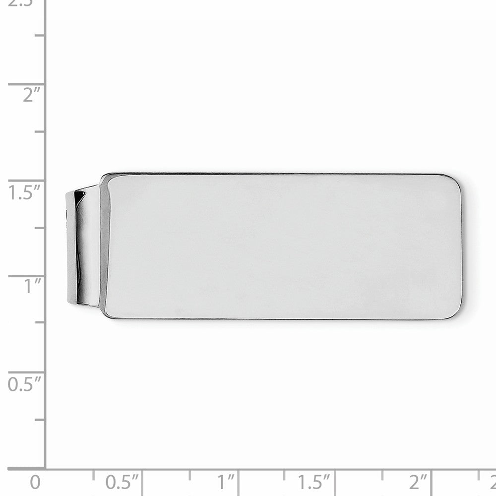 Sophia Jewelers Sterling Silver Rhodium-Plated Men's Engravable Money Clip Secondary image