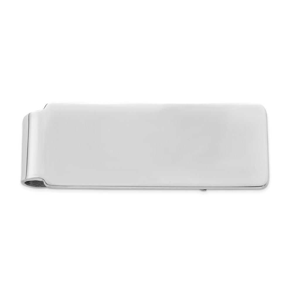 Sophia Jewelers Sterling Silver Rhodium-Plated Men's Engravable Money Clip