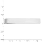 Sterling Silver Rhodium-Plated Engravable Tie Bar with Polished Finish