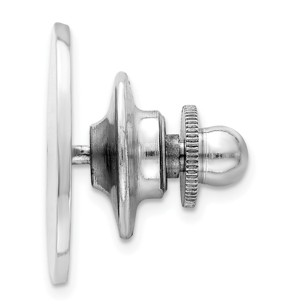 Sterling Silver 925 Men's Polished Engravable Tie Tac Rhodium-Plated
