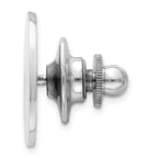 Sterling Silver 925 Men's Polished Engravable Tie Tac Rhodium-Plated
