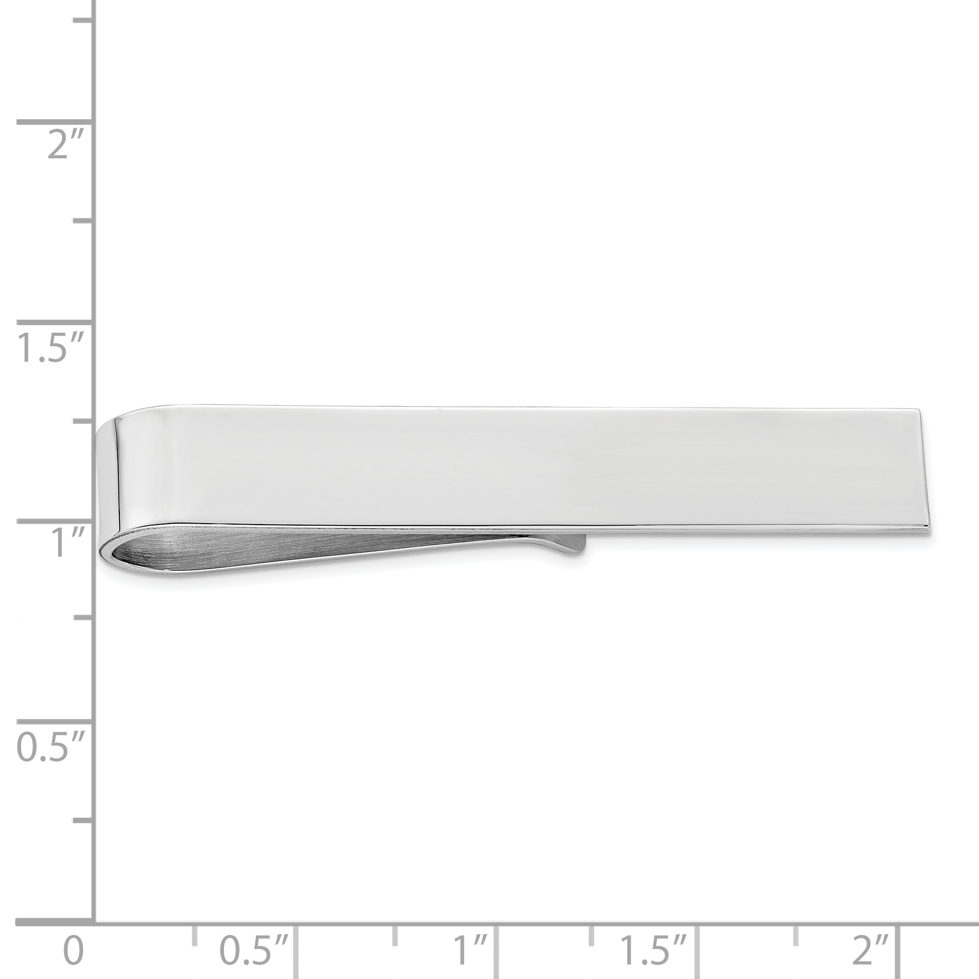Sterling Silver 925 Men's Polished Rhodium-Plated Engravable Tie Bar