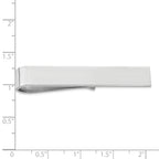 Sterling Silver 925 Men's Polished Rhodium-Plated Engravable Tie Bar