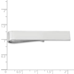 Sterling Silver 925 Men's Polished Rhodium-Plated Engravable Tie Bar